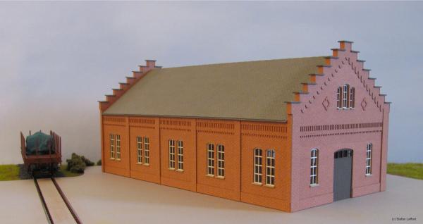 Laffont H311 - Spur HO Maschinenhalle mit Ziegelfassade dunkelorange