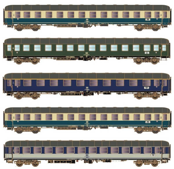 Hobbytrain H43048 - 5ER SET PERSONENWAGEN DB, EP.IVA, D 912, DC