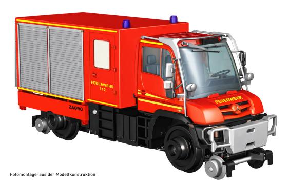 Hobbytrain H43203 Spur HO Zweiwege Unimog U423 Feuerwehr, Ep.VI, DC/DCC