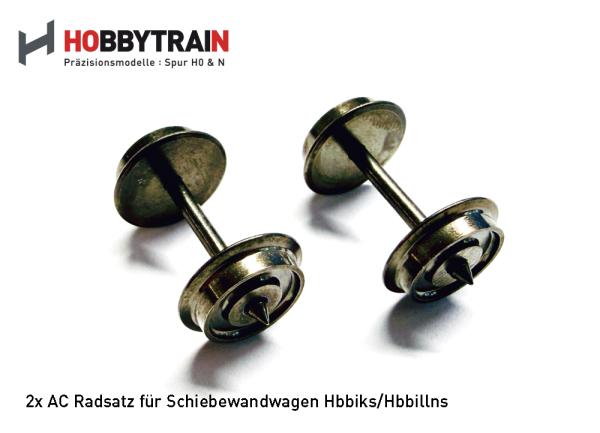 Hobbytrain H45000-AC - Spur HO 2er Set AC Achsen Schiebewandwagen Hbbillns