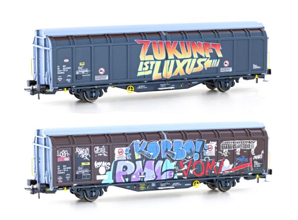 Hobbytrain H45104 - Spur HO Schiebewandwagen Hbbillns SBB, Ep.VI, Graffiti-Serie (2)
