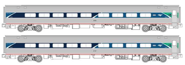 Kato/Lemke K106-6295 - Spur N  2er Set Personenwagen Amfleet Amtrak, Ep.VI, Ph.VII