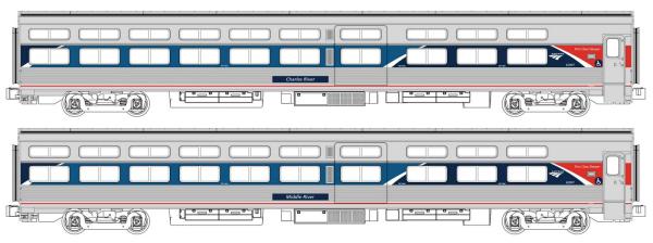 Kato/Lemke K106-6296 - Spur N 2er Set Schlafwagen Viewliner Amtrak, Ep.VI, Ph.VII