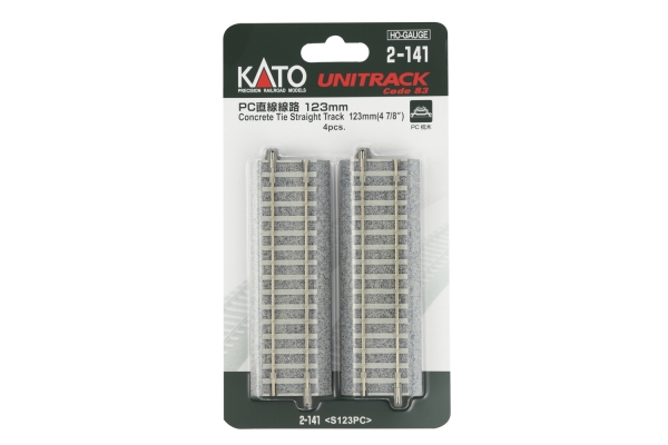 Kato/Lemke K2-141 - Spur HO Gleis gerade 123mm mit Betonschwellen