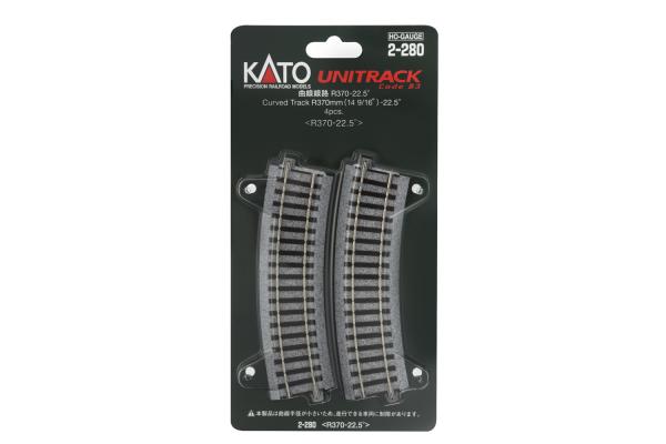 Kato/Lemke K2-280 - Spur HO Gleis gebogen R370mm 22,5°