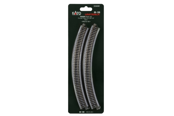 Kato/Lemke K20-120 - Spur N Gleis gebogen R315mm 45° 4 St.