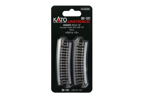 Kato/Lemke K20-121 - Spur N Gleis gebogen R315mm 15° 4 St.