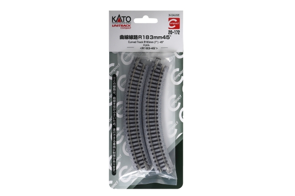 Kato/Lemke K20-172 - Spur N Gleis gebogen R183mm 45° 4 St