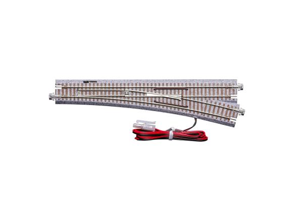 Kato/Lemke K20-214 - Spur N Elektrische Rechtsweiche R718 mm (15°), Kunststoffschwelle