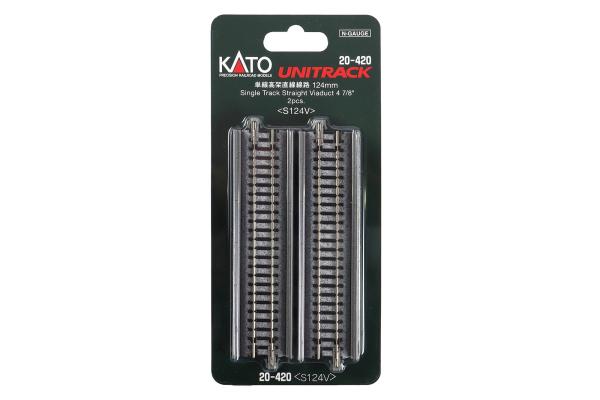 Kato/Lemke K20-420 - Spur N Brückengleis 124 mm, 2 Stück