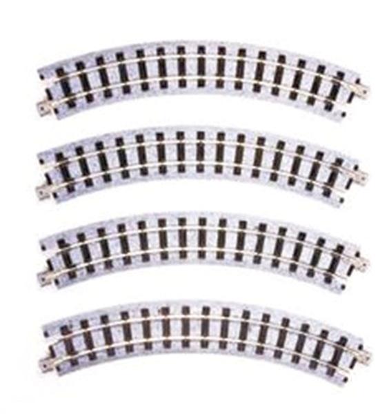 Kato/Lemke K52-220 - Spur HOe Schmalspurgleis gebogen R183-45 (4 Stk.)