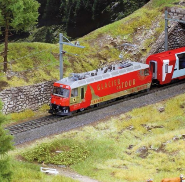 Bemo 1659161 - Spur HO RhB Ge 4/4 III 651 "Glacier on Tour"  2L-GS