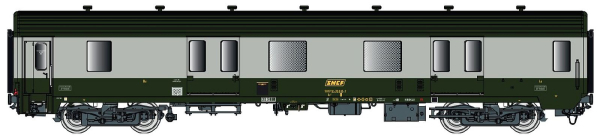 LS Models 31230 - Spur HO Packwagen MC76 Dd2 SNCF, Ep.IV, grün/grau