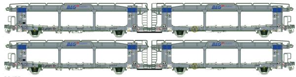 LS-Models 32153 - Spur H0 2.tlg. Set Doppel-Autotransportwagen Laaers der BLG, Ep. VI, DC