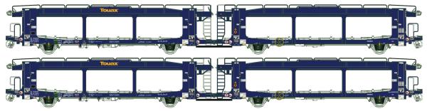 LS-Models 32155 - Spur H0 2.tlg. Set Doppel-Autotransportwagen Laaers der Touax, Ep.VI, DC