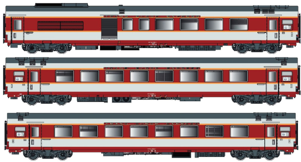 LS Models 40803DC  - Spur HO 3er Set GC Personenwagen SNCF, Ep.IV, Etendard