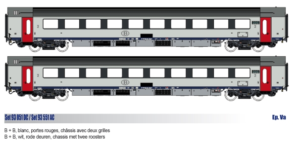 LS-Models 93551AC - Spur H0 2ER SET PERSONENWAGEN I11 B+B SNCB, EP.VA, AC