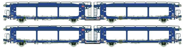 LS-Models 96152 - Spur H0 2.tlg. Set Doppel-Autotransportwagen Laaers der DB AG, Ep. VI, DC
