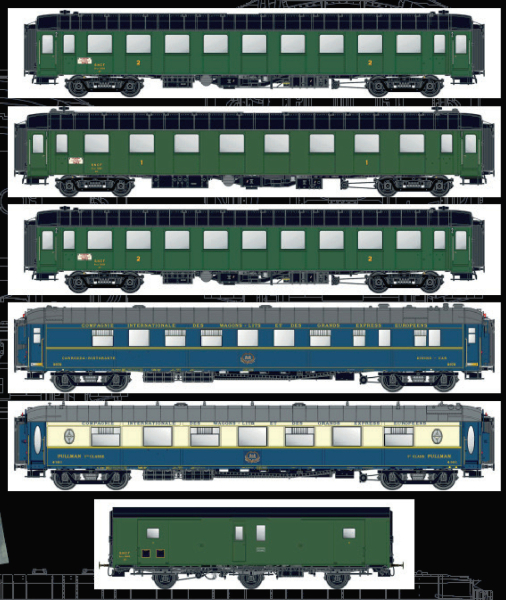 LS Models MW1002 - Spur HO 6er Set Personenwagen SNCF, Ep.IIIb, Paris-Nizza, IB