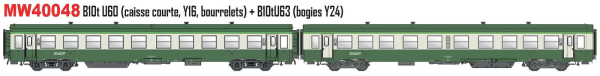 LS Models MW40048 - Spur HO 2er Set Personenwagen USI B10t, 2.Kl. SNCF, Ep.Va
