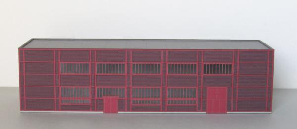 Laffont N901 - Spur N Kohlenzechen-Gebäude Zeche Zollverein, Stahlfachwerk rot