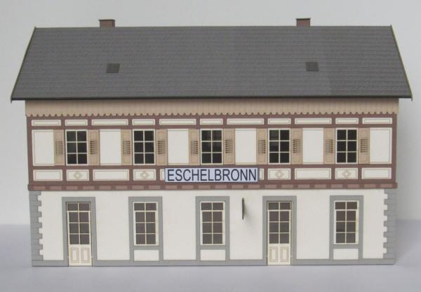 Laffont O3701 - Spur 0 Halbreliefgebäude Bahnhof Eschelbronn