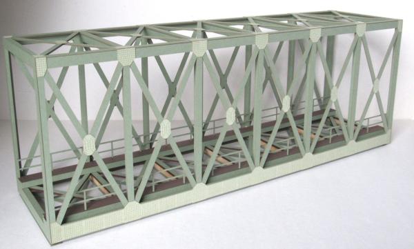 Laffont O4501 - Spur 0Fachwerk-Kastenbrücke 1-gleisig resedagrün