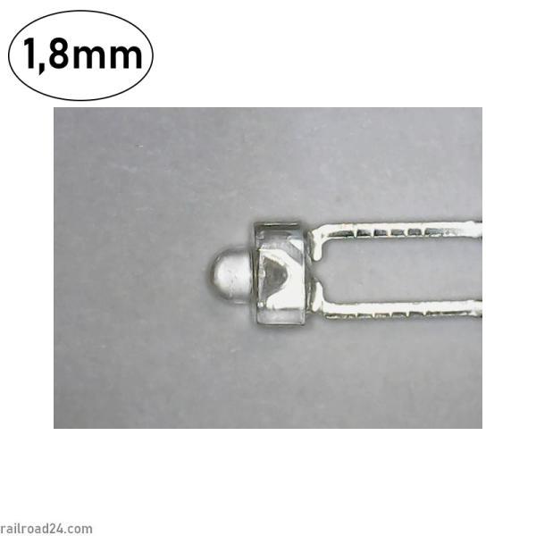 Railroad24 6754 - 20x LED 1,8mm weiß transparent