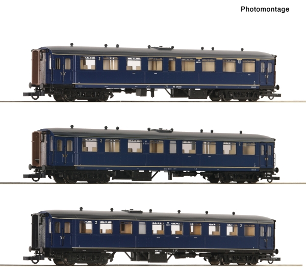 Roco 6200054 - Spur HO 3-tlg. Set: Reisezugwagen „Blokkendoos“, NS
