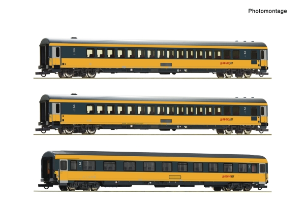 Roco 6200082 - Spur HO 3-tlg. Set: Reisezugwagen, Regiojet