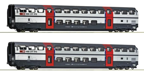 Roco 6200217 - Spur H0 2-tlg. Set 2: Doppelstockwagen 2. Klasse der SBB, Ep.V - VI