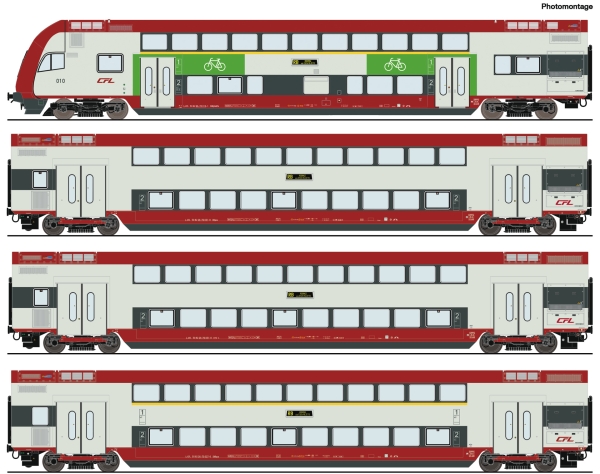 Roco 6210148 - Spur HO 4-tlg. Set: Doppelstockwagen, CFL