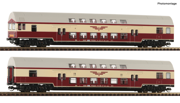 Roco 6280045 - Spur TT 2-tlg. Set 1: Doppelstockwagen „Sputnik“, DR