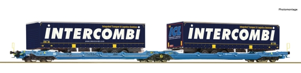 Roco 6600035 - Doppeltaschen-Gelenkwagen T3000e, EUROWAGON