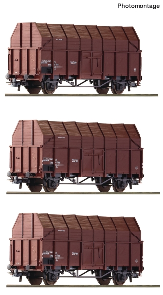 Roco 6600056 - 3-tlg. Set: Sägespänewagen, ÖBB