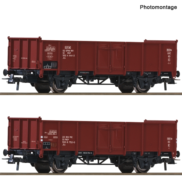 Roco 6600058 - 2-tlg. Set: Offene Güterwagen, PKP