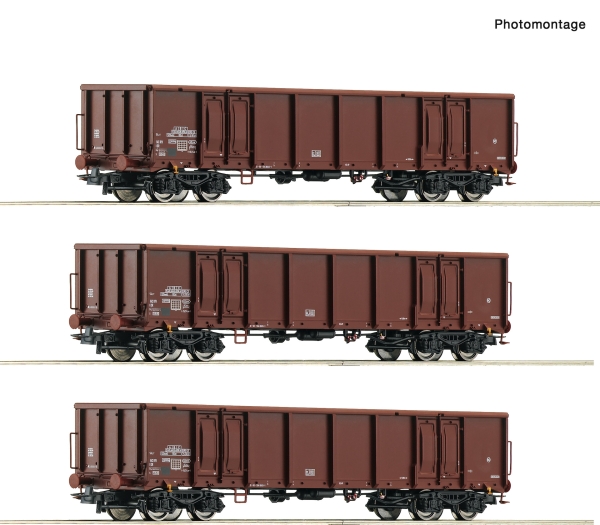 Roco 6600103 - 3-tlg. Set: Offene Güterwagen, DR