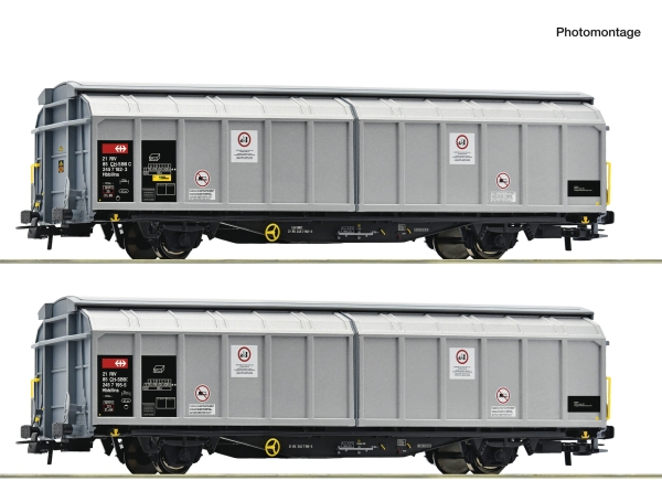 Roco 6600110 - Spur HO 2-tlg. Set: Schiebewandwagen, SBB Cargo