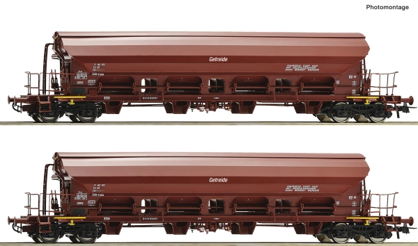 Roco 6600125 - Spur HO 2-tlg. Set: Schwenkdachwagen, DR