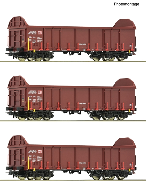 Roco 6600131 - Spur HO 3-tlg. Set: Offene Güterwagen, DB AG