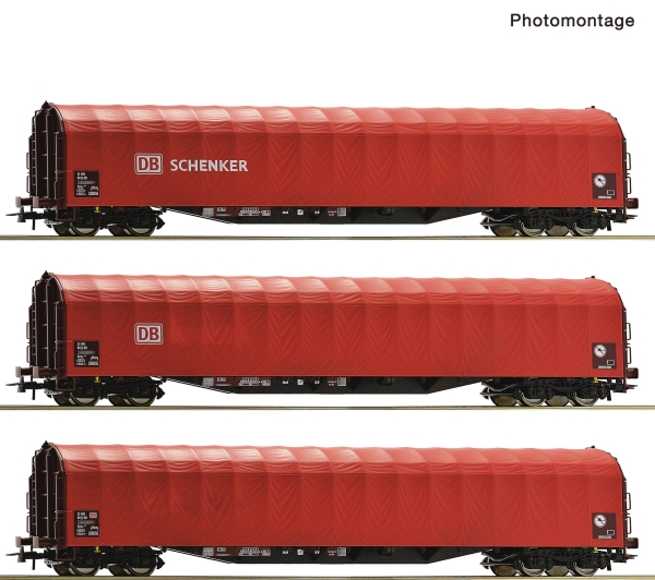 Roco 6600156 - Spur HO 3-tlg. Set: Schiebeplanenwagen, DB AG