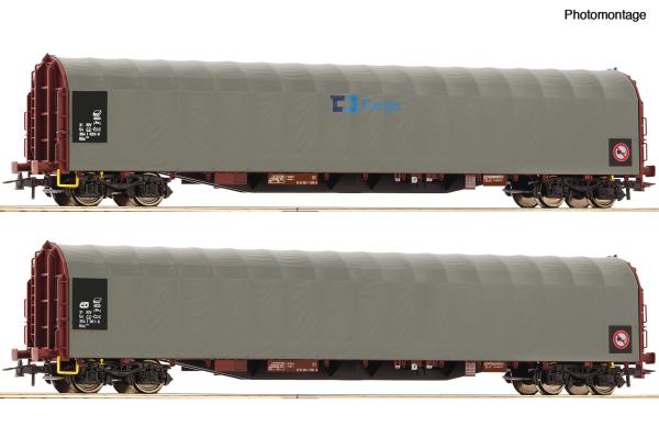 Roco 6600159 - Spur HO 2-tlg. Set: Schiebeplanenwagen, CD Cargo