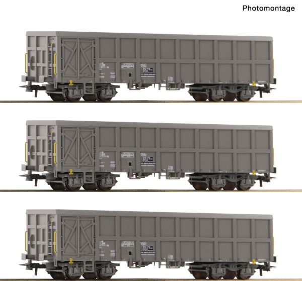 Roco 6600203 - Spur HO 3-tlg. Set: Offene Güterwagen, SNCF