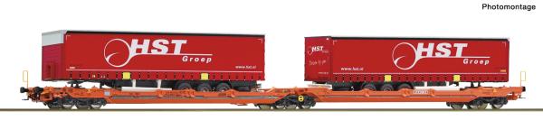 Roco 6600260 - Spur HO Doppeltaschen-Gelenkwagen T3000e, Wascosa