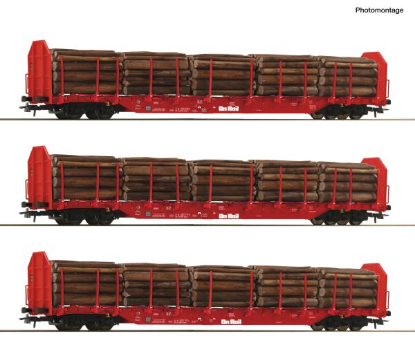 Roco 6600318 - Spur HO 3-tlg. Set: Rungenwagen, OnRail