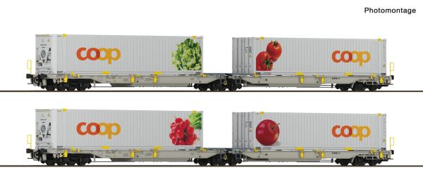 Roco 6600322 - Spur HO 2-tlg. Set 1: Doppeltaschen-Gelenkwagen T2000, railCare