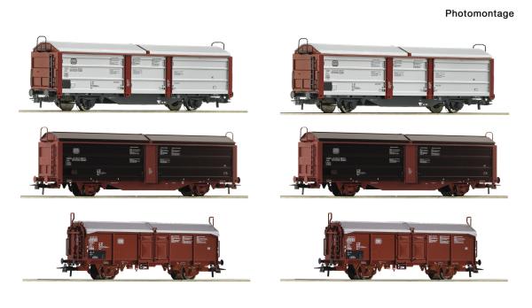 Roco 6600339 - Spur HO 6-tlg. Display: Rangierbahnhof/Schiebedach-/Schiebewandwagen, DB