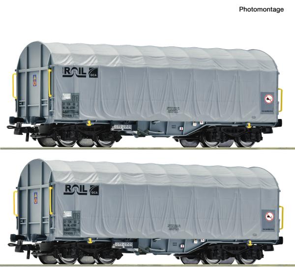 Roco 6600375 Spur HO 2-tlg. Set: Schiebeplanenwagen, ATIR-RAIL