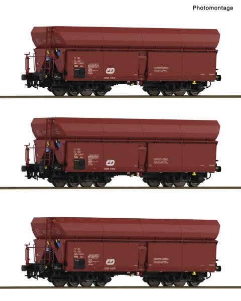 Roco 6600425 Spur HO 3-tlg. Set: Selbstentladewagen, CD