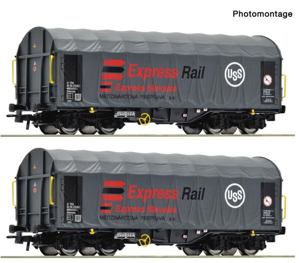 Roco 6600455 Spur HO 2-tlg. Set: Schiebeplanenwagen, ZSSK Cargo